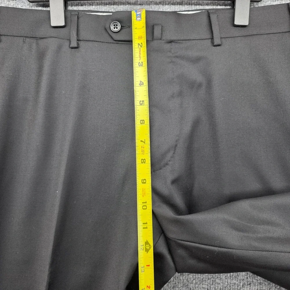 Peter Millar Mens Size 35 Black 100% Wool Flat Front Dress Trousers MS17B99‎